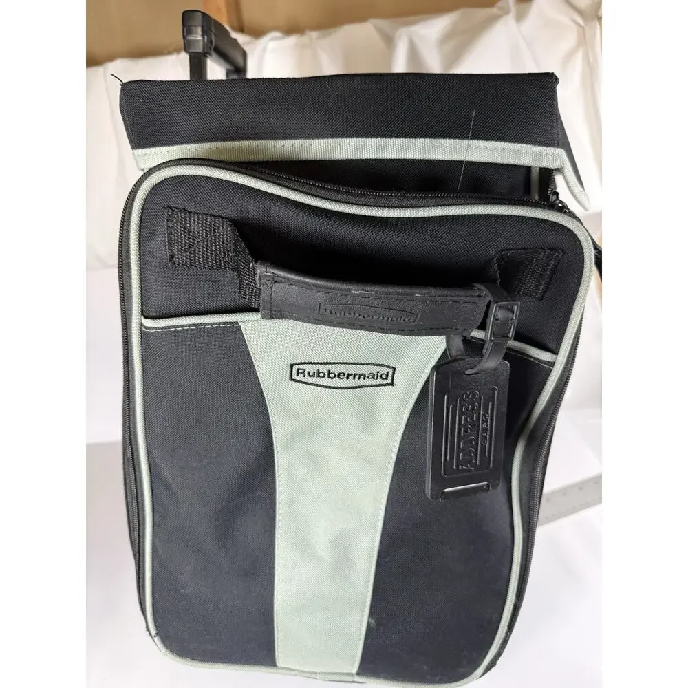 Rolling Tote Multiuse Wheeled Carrier Storage Bag Case Rubbermaid With Pockets